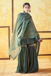 Buy_Shrutkirti_Green Chanderi Embroidered Zari Work Round Gharara Set_Online_at_Aza_Fashions