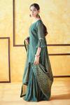 Shrutkirti_Green Chanderi Embroidered Zari Work Round Gharara Set_at_Aza_Fashions