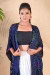 Buy Dyelogue Blue Gajji Silk Open Bandhani Cape Online at Aza Fashions Buy_Dyelogue_Blue Gajji Silk Open Bandhani Cape _Online_at_Aza_Fashions