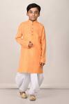 Buy_Samyukta Singhania_Orange Cotton Kurta And Dhoti Pant Set For Boys_at_Aza_Fashions