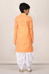 Shop_Samyukta Singhania_Orange Cotton Kurta And Dhoti Pant Set For Boys_at_Aza_Fashions
