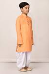 Samyukta Singhania_Orange Cotton Kurta And Dhoti Pant Set For Boys_Online_at_Aza_Fashions