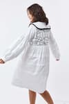 Shop_Studio Moda India_White Cotton Peter Pan Collar Dress _at_Aza_Fashions