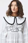 Buy_Studio Moda India_White Cotton Peter Pan Collar Dress _Online_at_Aza_Fashions