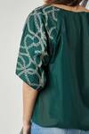 Buy Studio Moda India Green Cotton Round Raglan Sleeve Top Online at Aza Fashions Buy_Studio Moda India_Green Cotton Round Raglan Sleeve Top _Online_at_Aza_Fashions