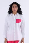Shop_Studio Moda India_White Cotton Printed Petunia Shirt Collar  _at_Aza_Fashions