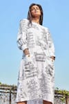 Buy_Studio Moda India_White Cotton Dwitiya Printed Dress_at_Aza_Fashions