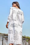 Shop_Studio Moda India_White Cotton Dwitiya Printed Dress_at_Aza_Fashions