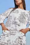 Buy_Studio Moda India_White Cotton Dwitiya Printed Dress_Online_at_Aza_Fashions