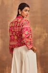 Shop_Sue Mue_Pink Raw Silk Open Embroidered Jacket _Online_at_Aza_Fashions