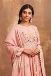 Buy_Sue Mue_Pink Mul Round Embroidered Anarkali Set_Online_at_Aza_Fashions