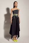 Buy_Sameer Madan_Black Confetti Recycled Fabric One Shoulder Dress _at_Aza_Fashions