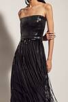 Buy_Sameer Madan_Black Jersey And Faux Patent Strapless Dress  _Online_at_Aza_Fashions