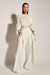 Shop_Sameer Madan_White Flared Trousers  _at_Aza_Fashions