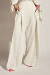 Sameer Madan_White Flared Trousers  _Online_at_Aza_Fashions