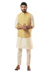 Buy_Smriti by Anju Agarwal_Green Kurta And Jacket Bam Silk Printed Bundi & Set _at_Aza_Fashions