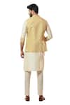 Shop_Smriti by Anju Agarwal_Green Kurta And Jacket Bam Silk Printed Bundi & Set _at_Aza_Fashions