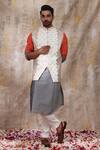Buy_Smriti by Anju Agarwal_White Silk Khetan Nehru Jacket_at_Aza_Fashions