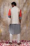 Shop_Smriti by Anju Agarwal_White Silk Khetan Nehru Jacket_at_Aza_Fashions