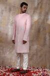 Smriti By Anju Agarwal Pink Pant Malai Cotton, Sherwani Silk Resham, Beads Arnit Embroidered Set Online at Aza Fashions Smriti By Anju Agarwal_Pink Pant Malai Cotton, Sherwani Silk Resham, Beads Arnit Embroidered Set_Online_at_Aza_Fashions