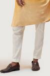 Smriti by Anju Agarwal_Yellow Kurta Bam  Pant Cotton Embroidered And _at_Aza_Fashions