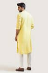 Shop_Smriti by Anju Agarwal_Yellow Kurta Silk Pant Malai Embroidered And _at_Aza_Fashions