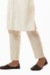 Buy_Smriti By Anju Agarwal_White Kurta Bam  Pyjama Pant Cotton Hand Embroidered Set_Online_at_Aza_Fashions