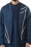 Smriti By Anju Agarwal_Blue Bam Silk Embroidered Nehru Jacket_at_Aza_Fashions