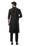 Shop_Smriti by Anju Agarwal_Black Kurta Bam Silk Embellished And Pant Set _at_Aza_Fashions