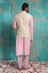 Shop_Smriti By Anju Agarwal_Yellow Bundi And Kurta Silk, Pant Malai Cotton Geometric Advaith & Set _at_Aza_Fashions