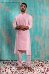 Buy_Smriti By Anju Agarwal_Yellow Bundi And Kurta Silk, Pant Malai Cotton Geometric Advaith & Set _Online_at_Aza_Fashions
