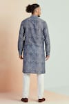 Shop_Seven_Blue Chanderi Printed Shibori Kurta _at_Aza_Fashions