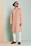 Buy_Seven_Pink Cotton Silk Kurta_Online_at_Aza_Fashions