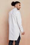 Shop_Seven_White Cotton Satin Thread Kurta_at_Aza_Fashions