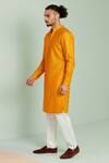 Buy_Seven_Yellow Cotton Silk Thread And Sequin Kurta _Online_at_Aza_Fashions