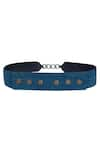 S&N by Shantnu Nikhil_Blue Colorblock Denim Belt _Online_at_Aza_Fashions