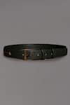 Shop_S&N by Shantnu Nikhil_Green Embellished Slim Belt _at_Aza_Fashions