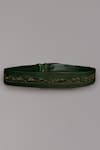 S&N by Shantnu Nikhil_Green Embellished Slim Belt _Online_at_Aza_Fashions