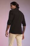Shop_S&N By Shantnu Nikhil_Black Lycra, Viscose, Terylene Na Nehruvian Collar Shirt_at_Aza_Fashions