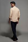 Shop_S&N By Shantnu Nikhil_Beige Cotton, Poly Blend Shirt_at_Aza_Fashions
