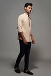 S&N By Shantnu Nikhil_Beige Cotton, Poly Blend Shirt_Online_at_Aza_Fashions