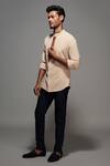 Buy_S&N By Shantnu Nikhil_Beige Cotton, Poly Blend Shirt_Online_at_Aza_Fashions