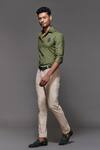 Buy_S&N by Shantnu Nikhil_Green Suiting And Faux Leather Embroidered Shirt_Online_at_Aza_Fashions