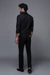 Shop_S&N by Shantnu Nikhil_Black Terylene Button Front Shirt _at_Aza_Fashions