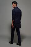 Shop_S&N By Shantnu Nikhil_Blue Poly Blend, Viscose And Wool Button Front Nehru Jacket_at_Aza_Fashions