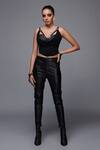 Buy_S&N By Shantnu Nikhil_Black Strappy Crop Top_at_Aza_Fashions