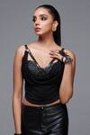 Buy_S&N By Shantnu Nikhil_Black Strappy Crop Top_Online_at_Aza_Fashions