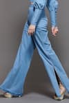 Buy_S&N by Shantnu Nikhil_Blue Flared Trouser _Online_at_Aza_Fashions