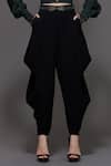 Shop_S&N By Shantnu Nikhil_Black Cowl Draped Pant_at_Aza_Fashions