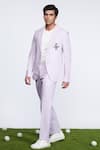 Buy_S&N by Shantnu Nikhil_Pink Seersucker Embroidered Crest Striped Pattern Jacket _at_Aza_Fashions